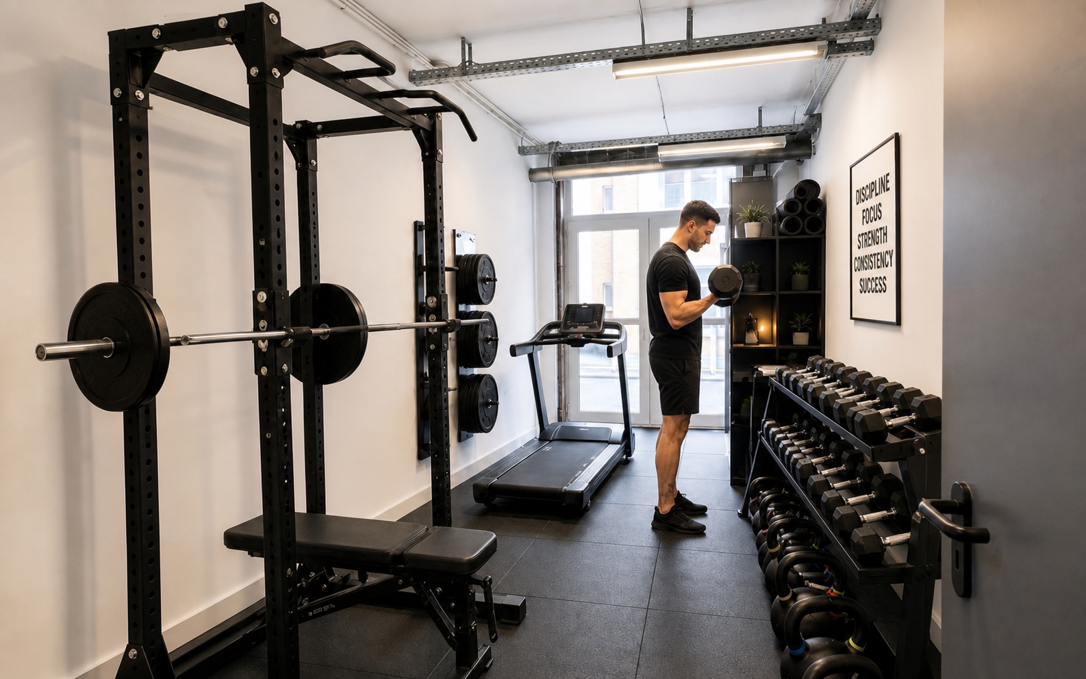 Echter Personal-Training-Raum mit Kraftgeräten im Hamburger Studio